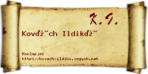 Kovách Ildikó névjegykártya